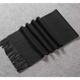 Cachecol Pashmina Masculino 250g Liso com Franjas